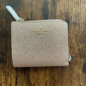 KATE SPADE - NWOT Rose Gold Sparkle Bifold Wallet